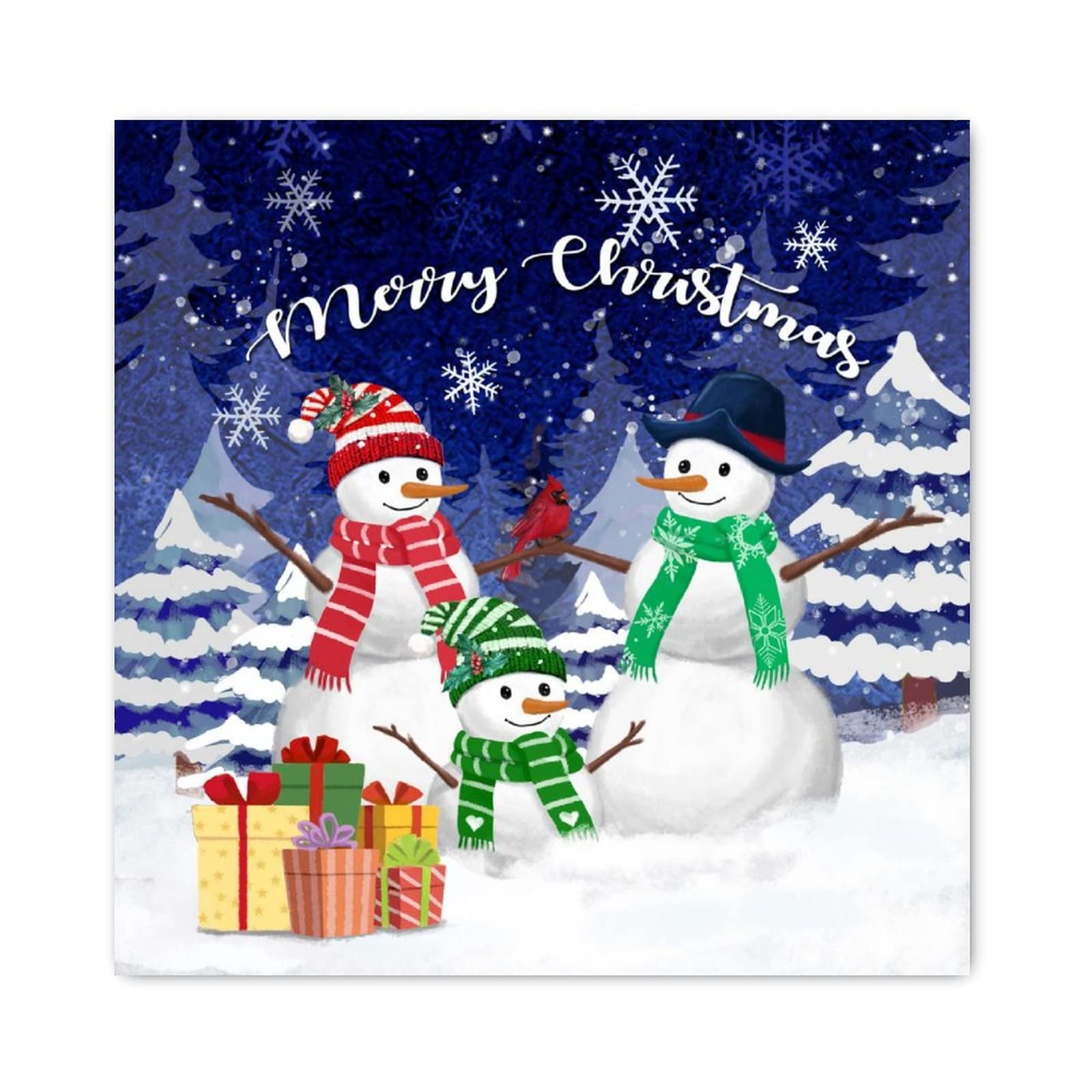 Panneau en bois Merry Christmas bonhomme de neige à suspendre cadeau idéal
