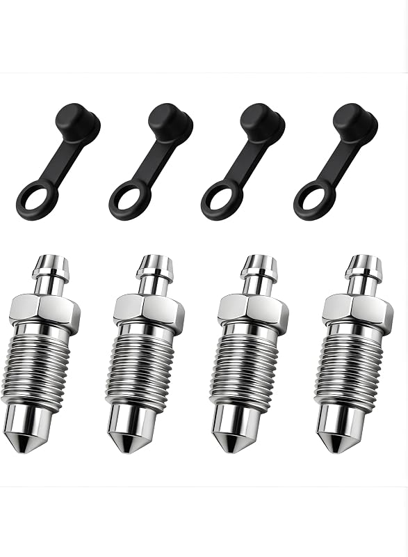 Parafuso sangrador de freio Yekoaru M10x1,0 x 35,4 mm com tampa de proteção – Kit com 4 unidades