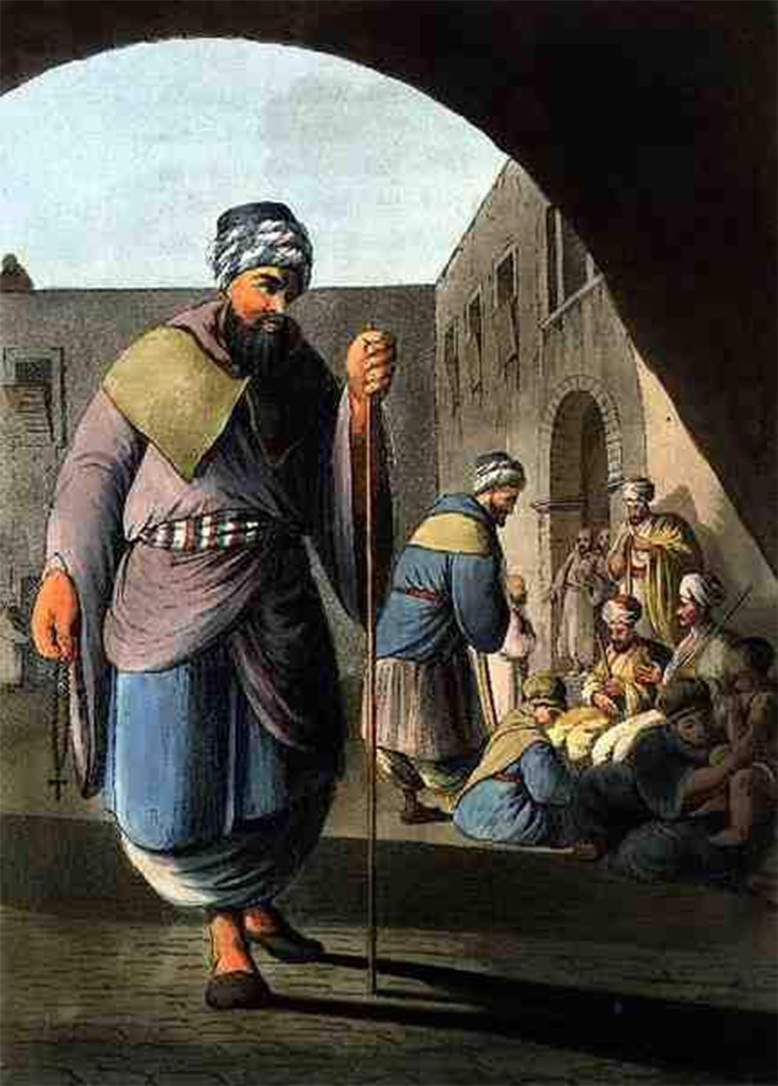 SERENDIPITP Vintage Wall Art Canvas Nordic Poster Canvas Print Picture a Maronite Monk and Pilgrims From Views of Palestine Vol.ii by Mayer Wall Art Poster for Home Decor 60x90cm