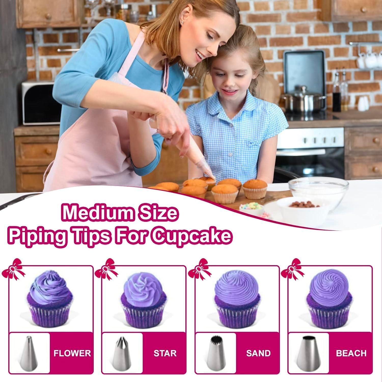 Tingjia Kit di strumenti per decorare torte: 274 accessori da forno con custodia, set di sac à poche e punte per glassa, set per cupcake, biscotti, glassa, fondente, panetteria, per adulti e