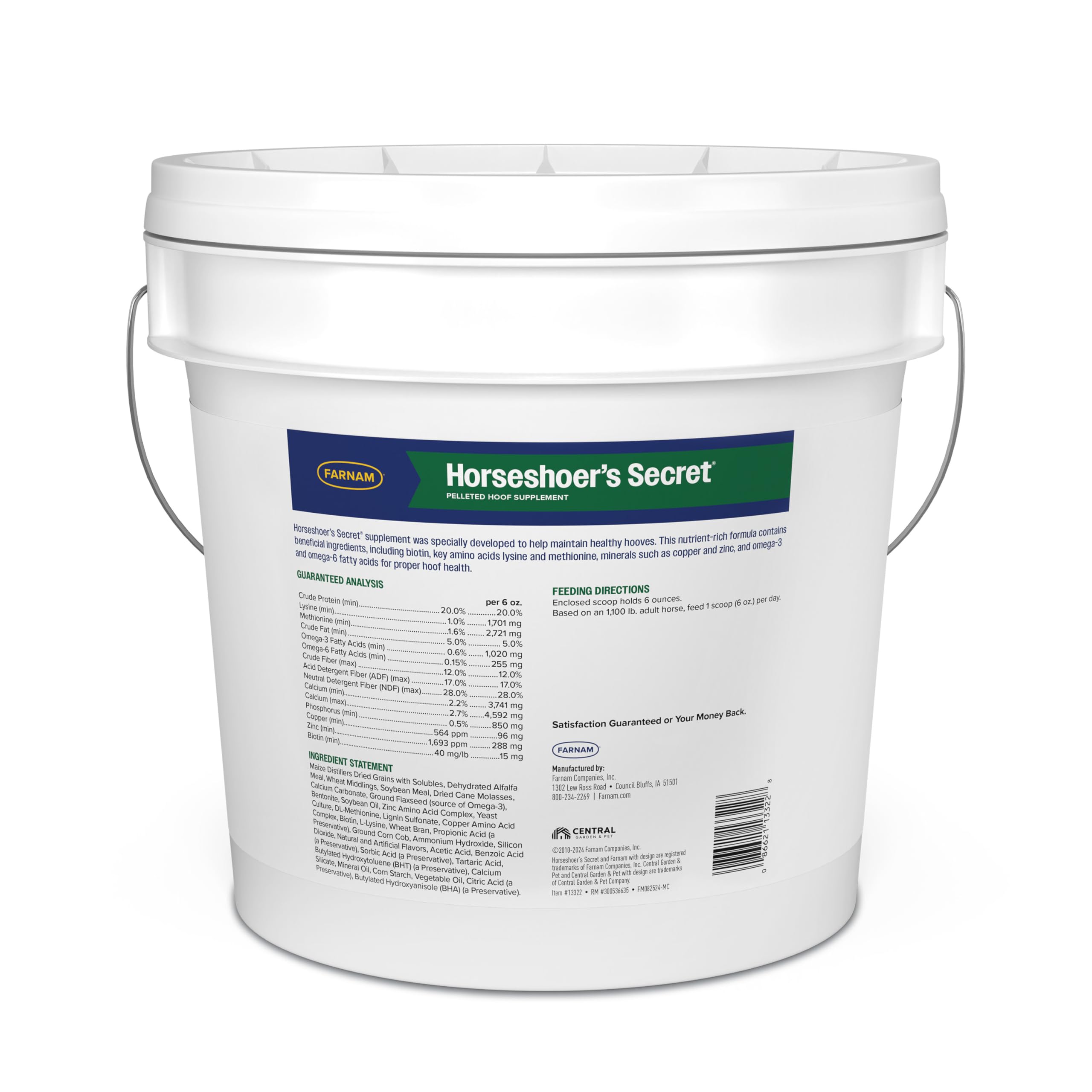 Farnam Horseshoer's Secret Pelleted Hoof & Biotin Supplements, Nutrient-Rich Formula with Amino & Fatty Acids, Omega-3 Minerals, Promotes Hoof Growth & Supports Cracked Hooves, 22 lb, 60-Day Supply — Amazon image 14