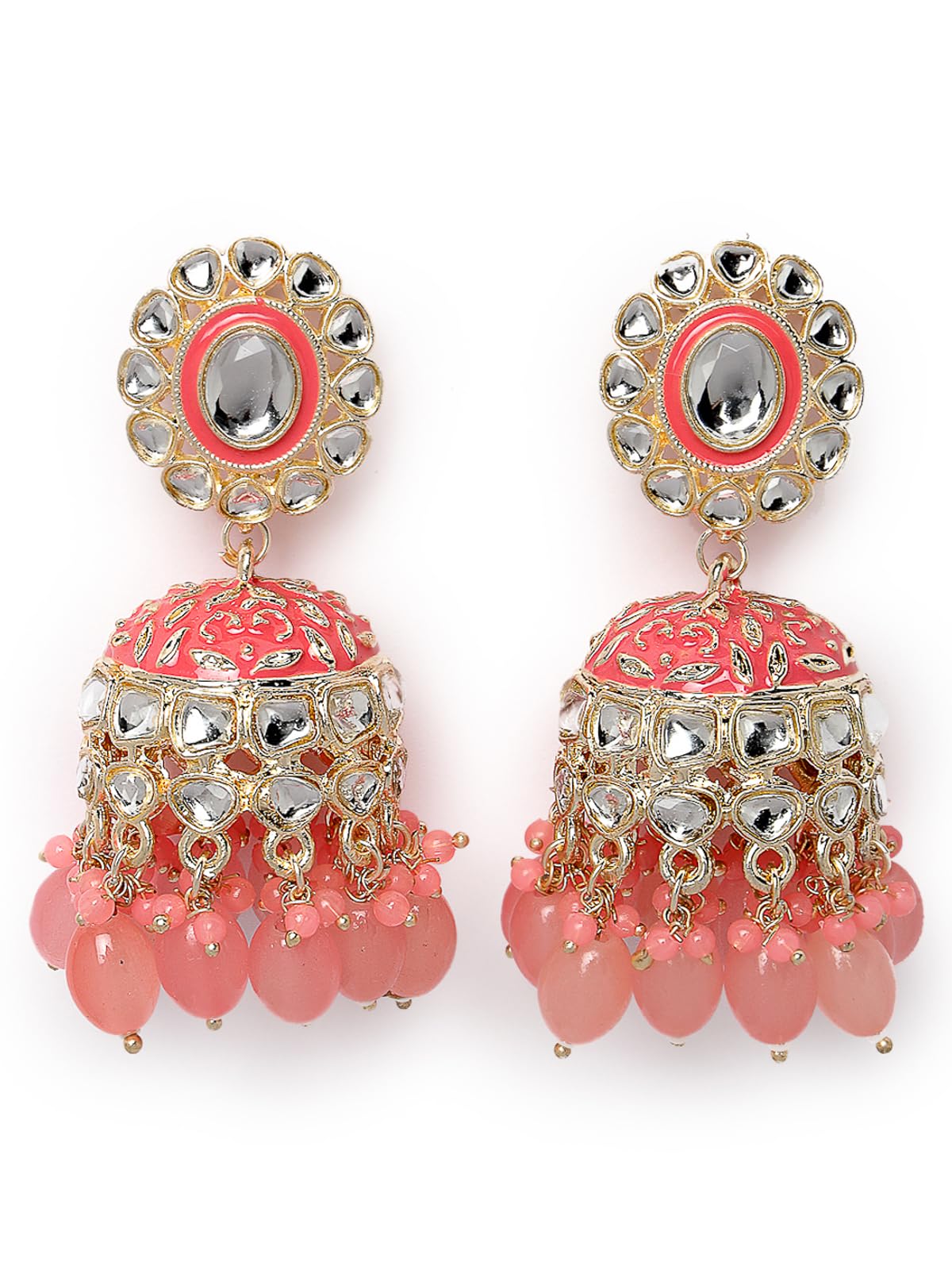 Studio Sukkhi Attractive Gold Plated Kundan With Meenakari Pink Jhumka/Jhumki Earrings For Women And Girls (E105767) (B0CPM1RBRW) Amazon Price History, Amazon Price Tracker