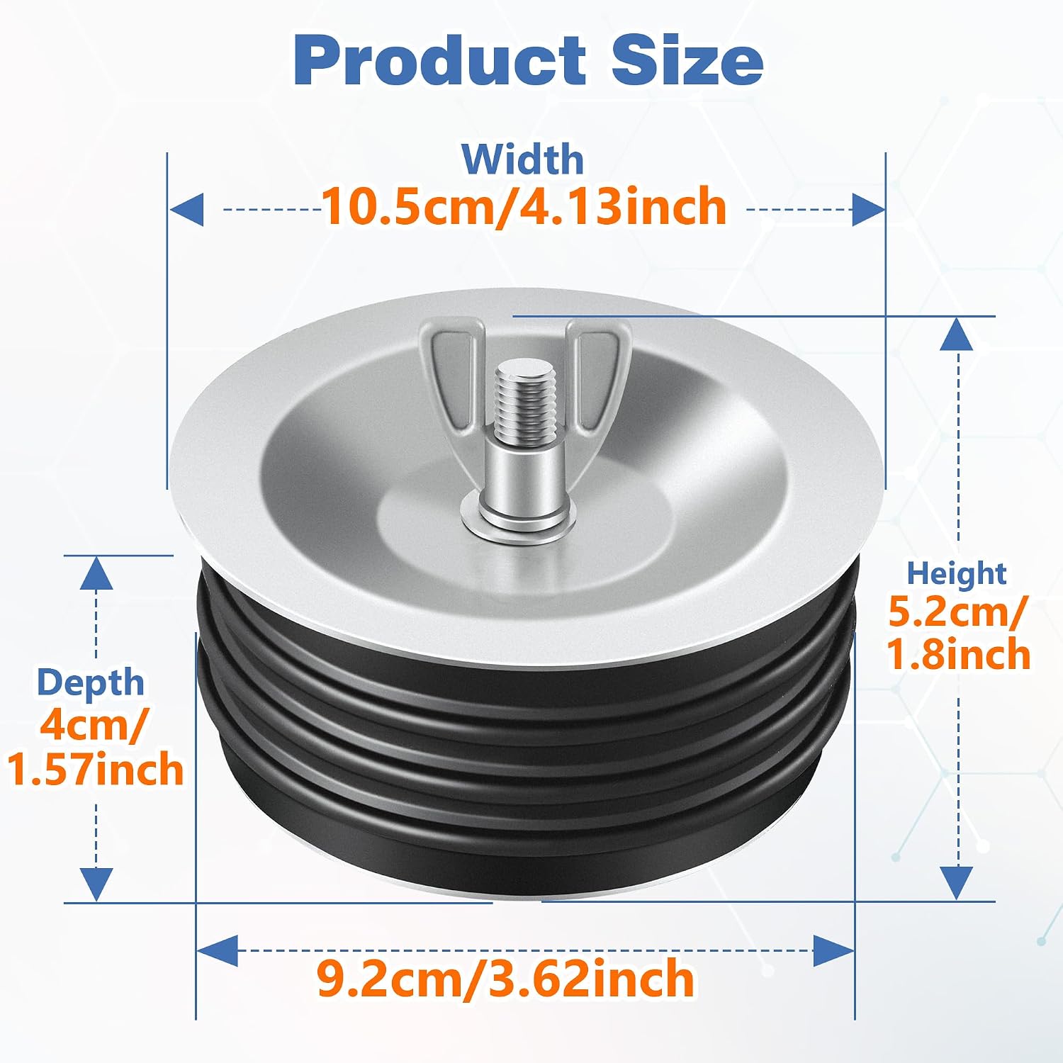 dreyoo 1 pcs 4 inch end of pipe gripper mechanical plug, steel drain pipe cover with galvanized screw and wing nut for outdoor sewer cleanout drain 1 4 inch