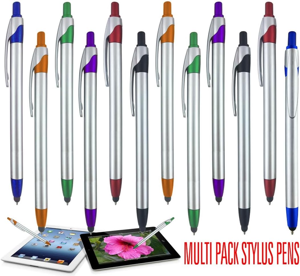 Stylus for Touch Screens Pen with Ball Point Pen,for Universal Touch Screen Devices, for Phones, Ipads,Tablets, iPhone, Samsung Galaxy etc. Assorted Colors (Metallic 100 Pack)