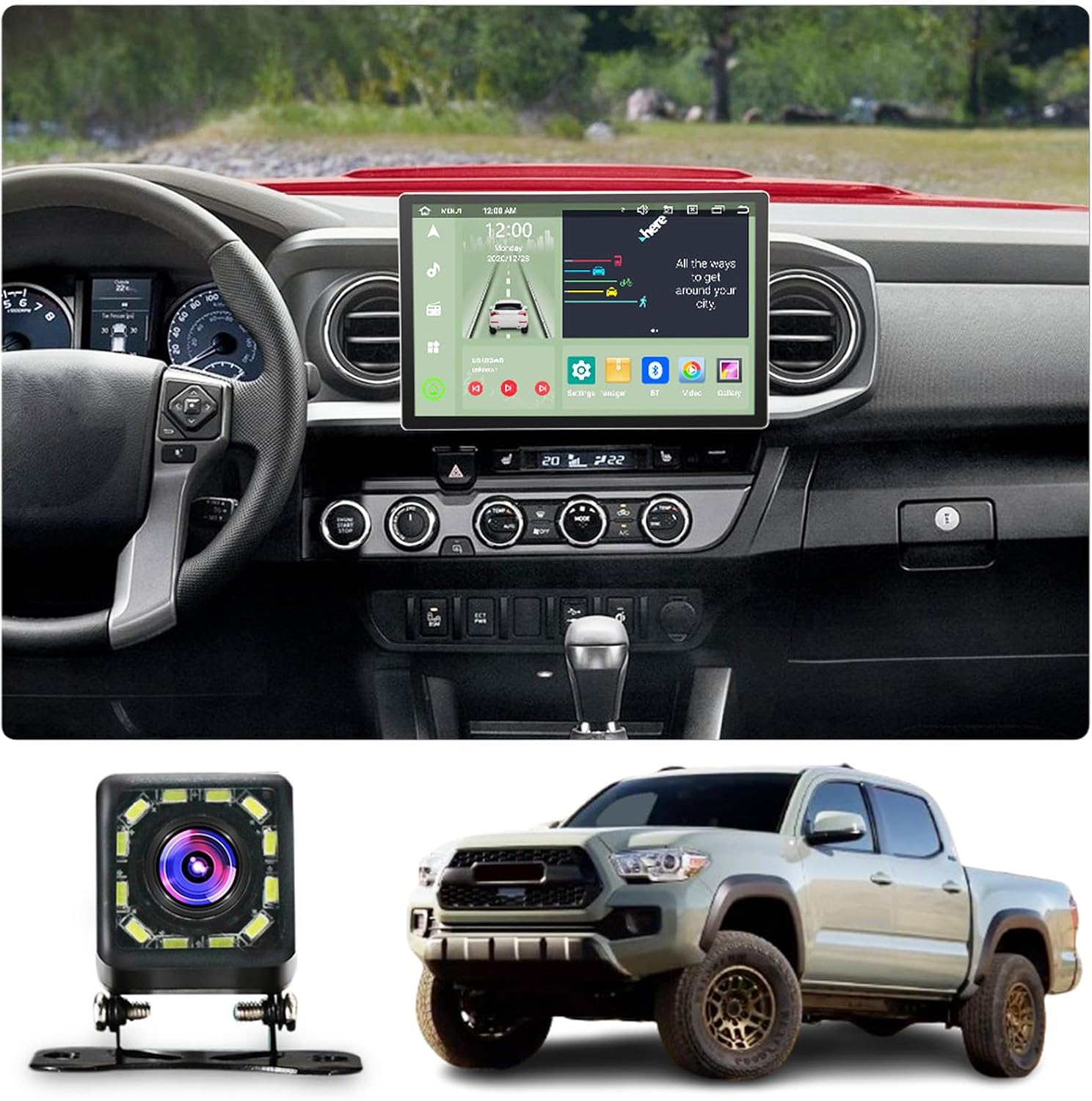 Amazon.com: GQQSXZNTD 13.3 inch Car Screen for Toyota Tacoma 2016-2022 ...