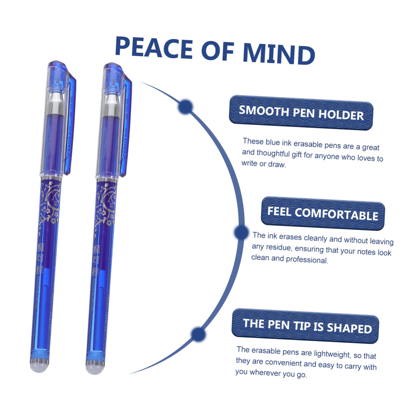 NUOBESTY 36piezas Bolígrafos Borrables Azul Set De Utensilios Para Escritura Material Escolar y