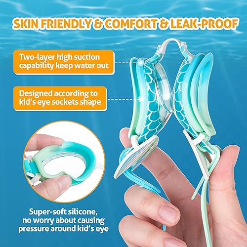 Vista 12 de portzon Gafas de natación antiniebla, transparentes, sin fugas, talla única Negro para interiores