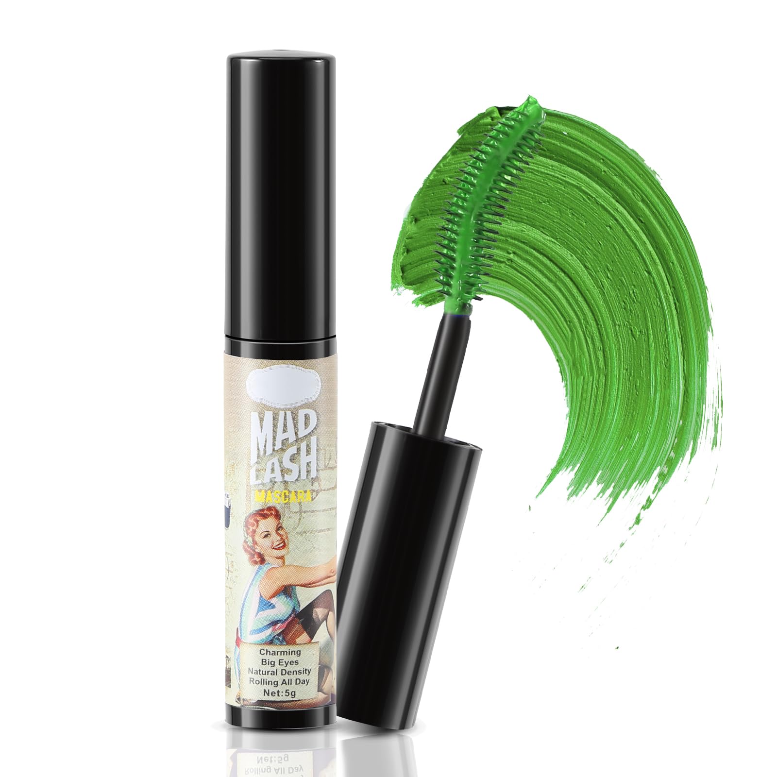 Boobeen Mascara de Color Volumen y Longitud, Mascara de Pestañas Resistente al Agua con Cepillo, Crea un Maquillaje de Pestañas 3D Natural, Sin Manchas