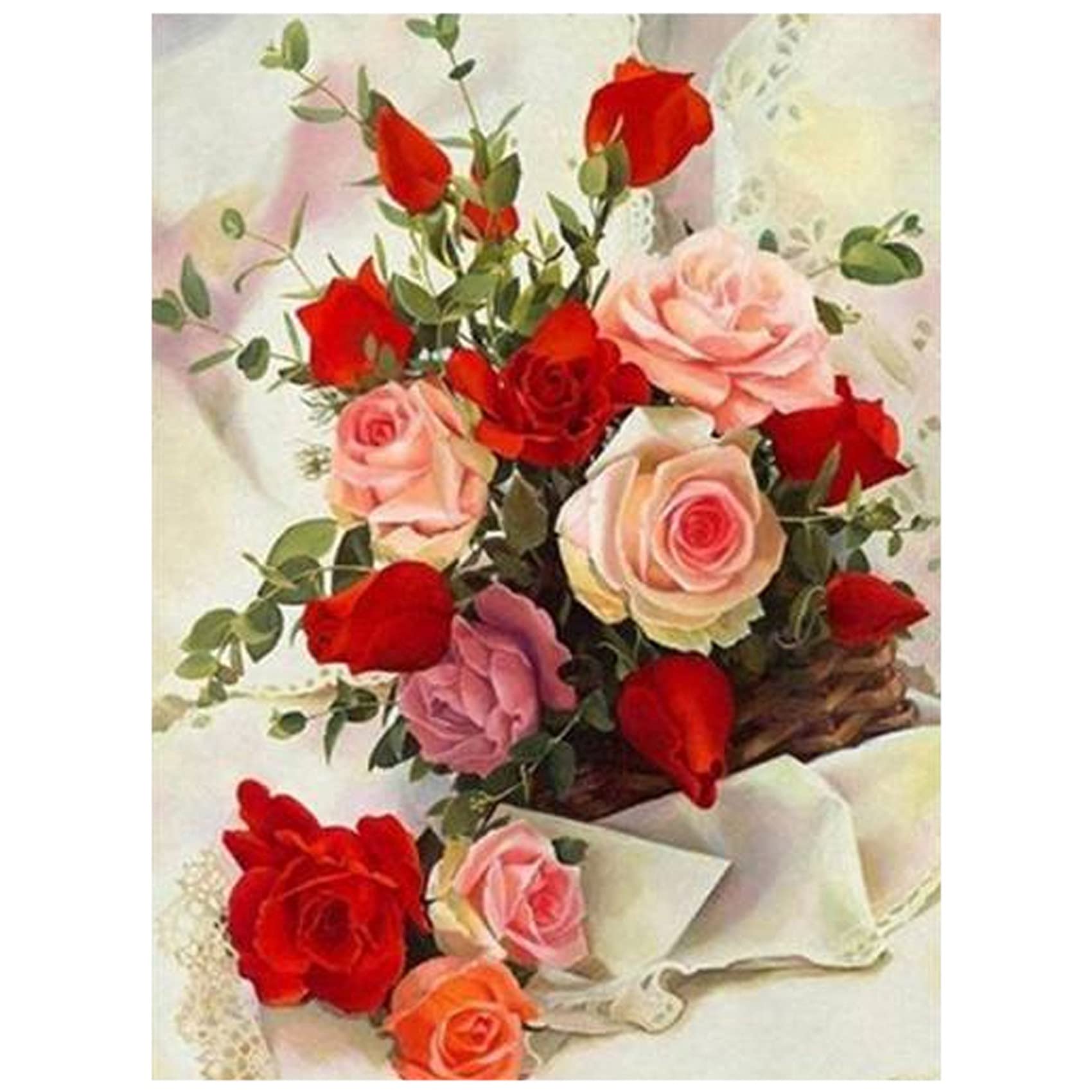 CTRLZS 5D DIY Flowers Full Square Drill Mosaic Embroidery Rose Garden Decoration