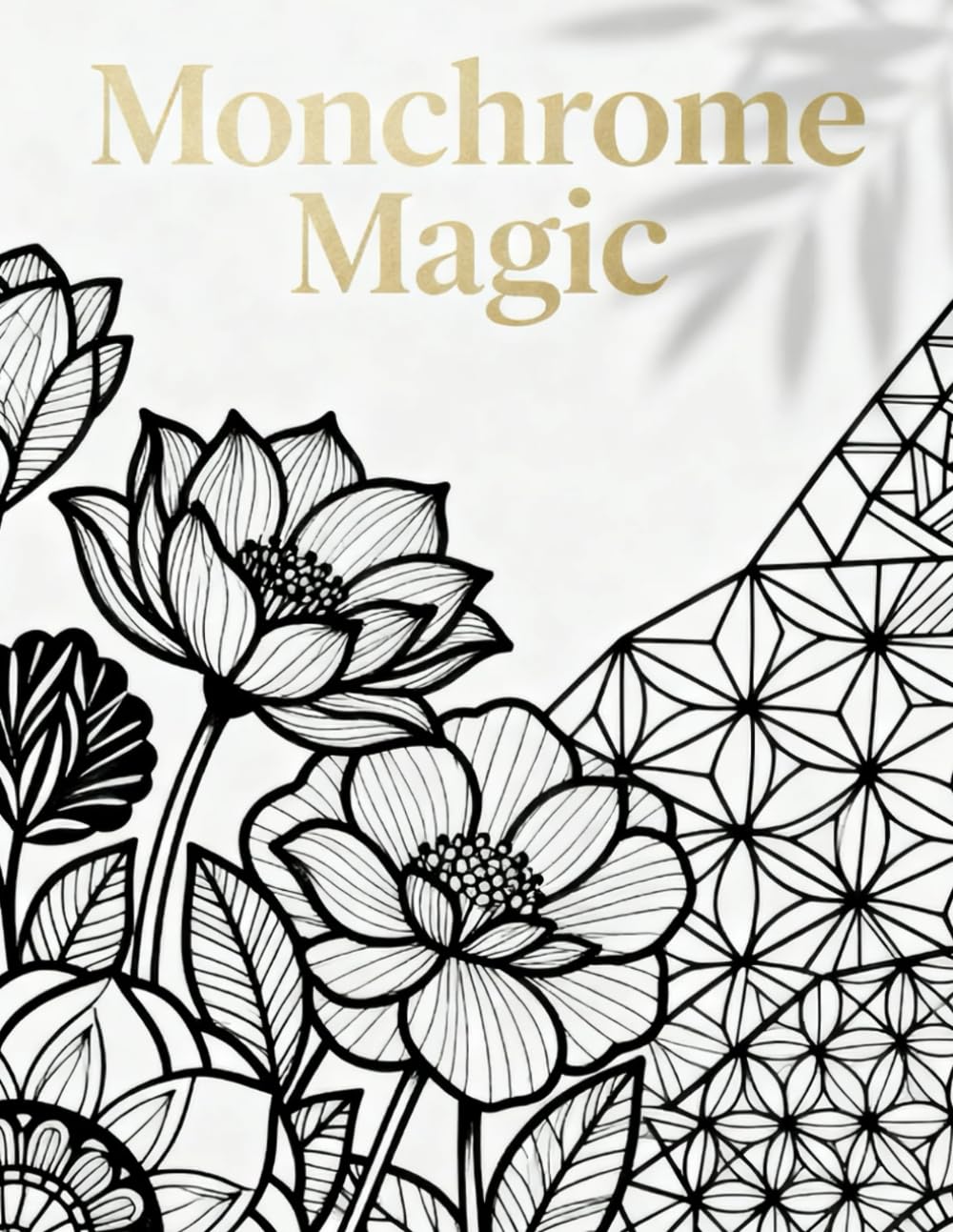 Monochrome Magic – A Bold & Peaceful Black & White Coloring Book: 24 Zen-Inspired Simple Single-Color Designs for Adults & Teens to Relax, Unwind & Create