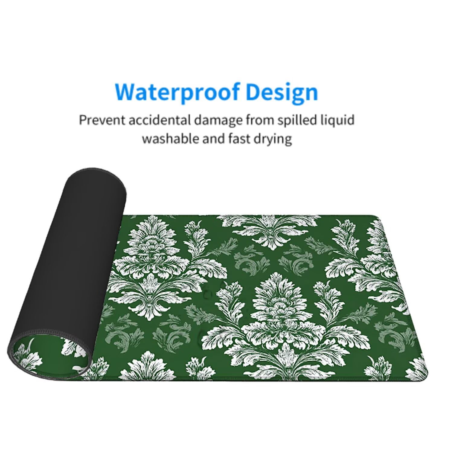 Zielona podkładka pod mysz pod mysz pod mysz do gier XXL 1400 x 600 x 3 mm podkładka pod mysz abstrakcyjna duża podkładka pod mysz dla graczy wodoodporna podkładka pod mysz do gier PC, do klawiatury