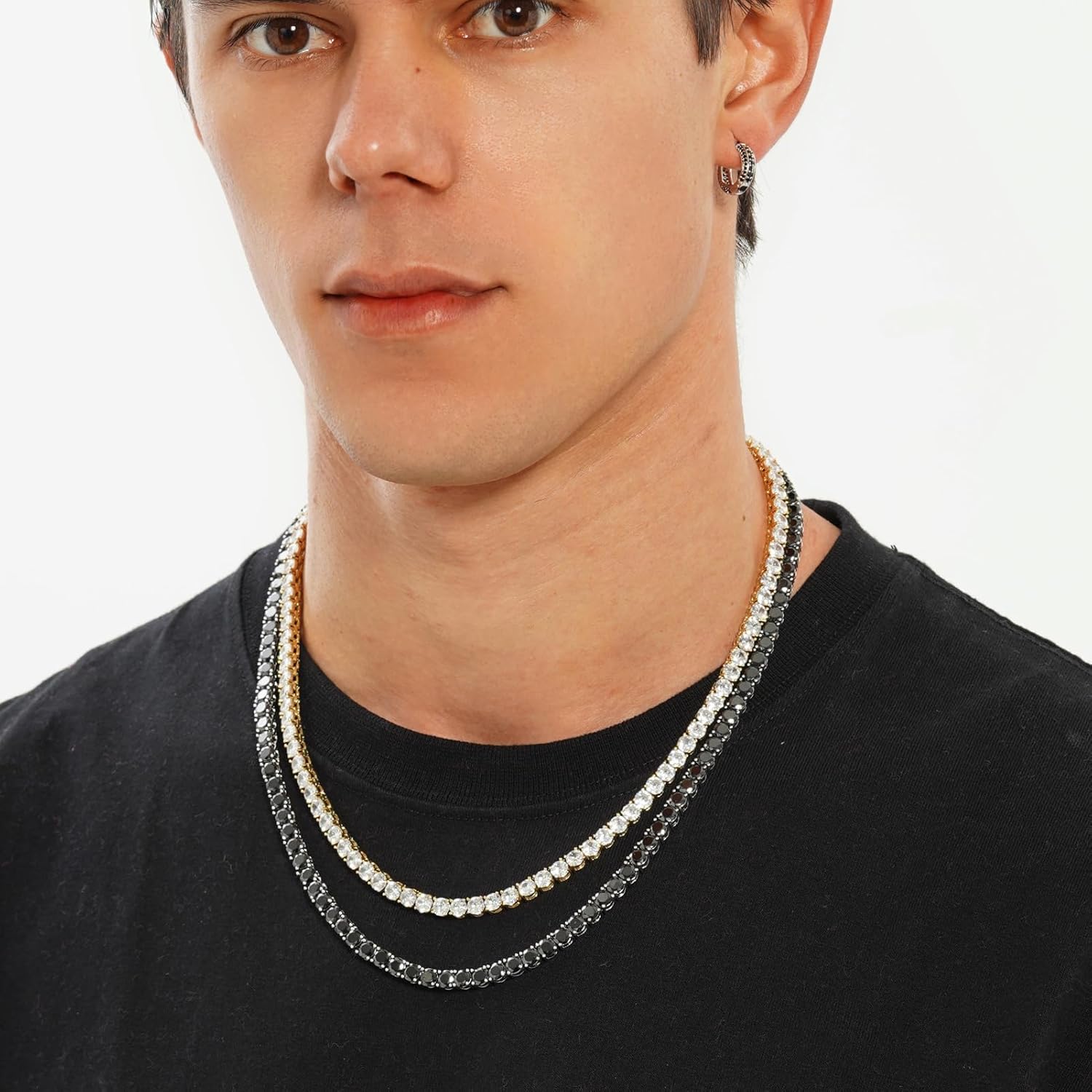 5MM Colorful Baguette Tennis Necklaces For Women Chains 14K Golden Silver Plated 5A+ Cubic Zirconia Tennis Mens Chain Necklaces Woman - Image 4