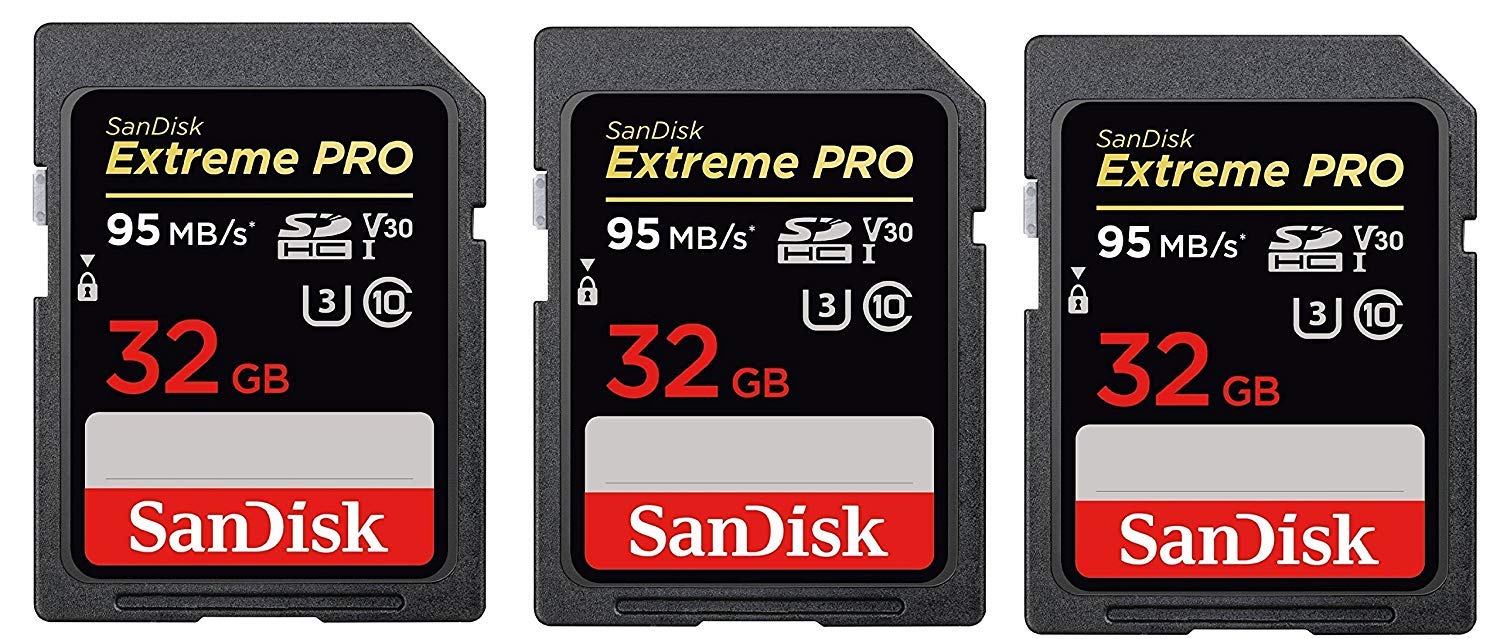 SanDisk Extreme Pro SDHC UHS-I Card (SDSDXXG-032G-GN4IN), 3Pack