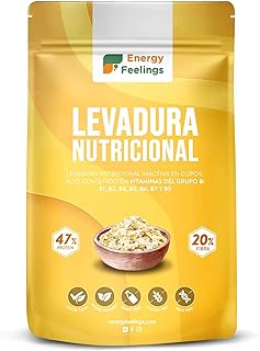 Energy Feelings Levure Nutritionnelle 250g, Levure Sans Gluten Dietetique, Riche en Vitamines B et en Protéines Sans Sucre 47%, Nutritional Yeast Idéal pour le Fromage Vegan