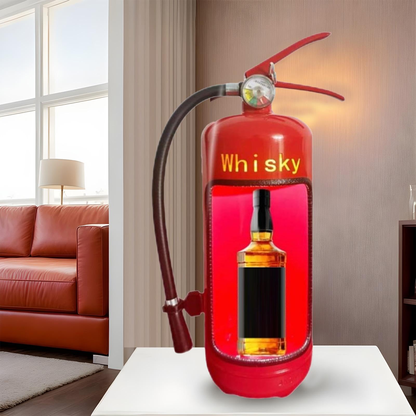 Extintor para botellas de vino, extintor para cajas de vino - Almacenamiento de portabotellas de bebidas - Nuevo sistema de almacenamiento de portabotellas de vino de hierro para bombero amante del