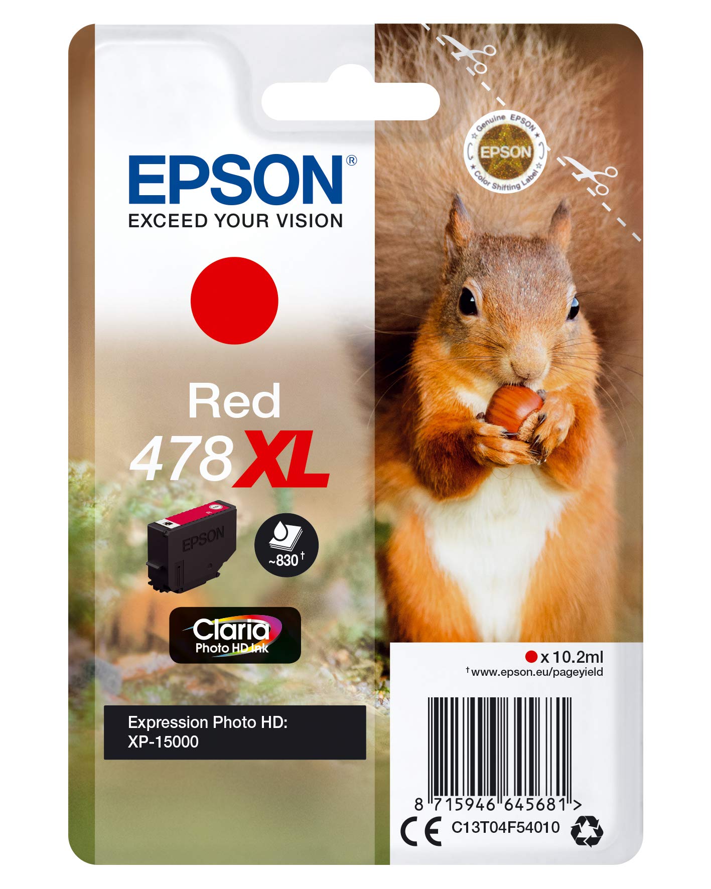 Epson Original 478XL Ink Squirrel XP-15000, Red