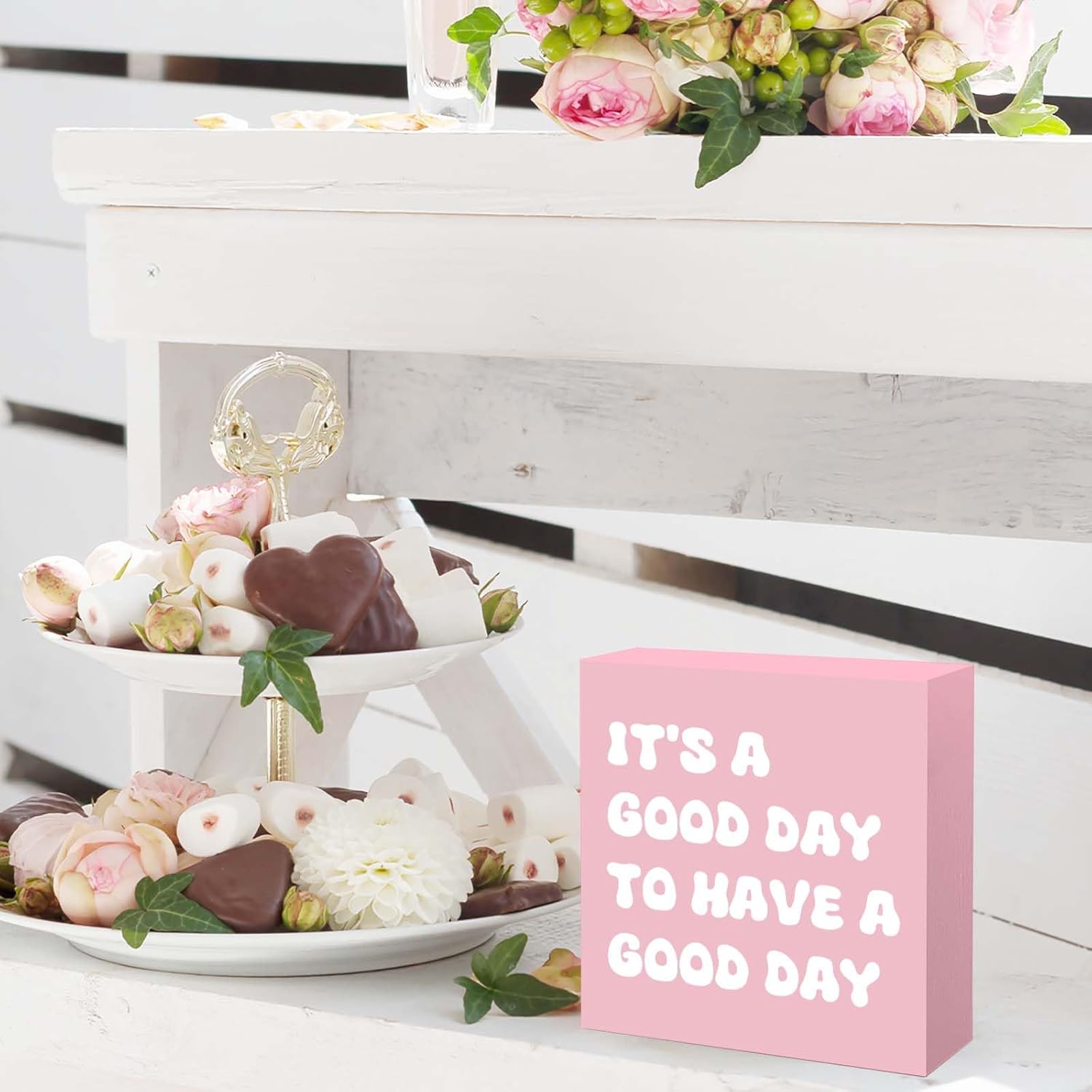 Pink Desk Decorations for Women Office Pink Gifts for Women Office Supplies for Desk Positive Decor Cute Accessories Motivational Gifts for Coworker Friends Female - Image 6