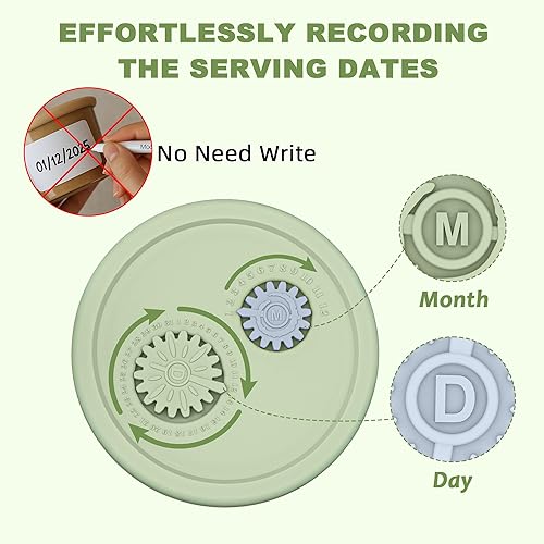 Miniatura 2 de Recipientes de silicona para alimentos para bebés con tapas de seguimiento de fechas, paquete de 6 recipientes reutilizables para almacenamiento de