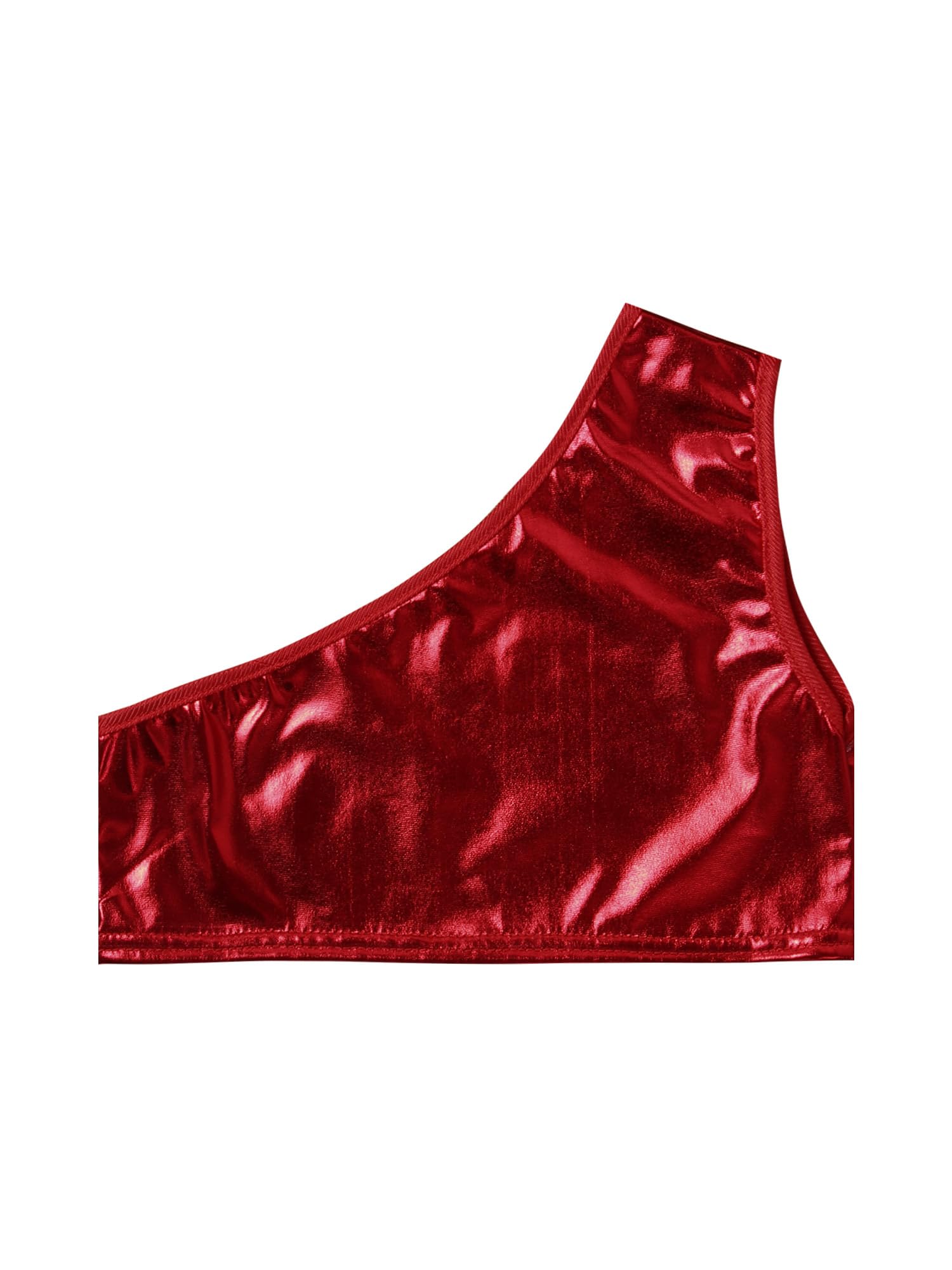 IEFIEL Crop Top Danza de un Hombro para Niña Top Lentejuelas de Baile Moderno Jazz Top de Gimnasia Rítmica Animadora Ropa de Deportiva Fitness 3-16 Años