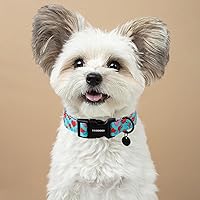 Vista 43 de DOGWONG Collar de perro Airtag de algodón y cáñamo, collar resistente para perros con soporte para Airtag, collares verdes para perros pequeños