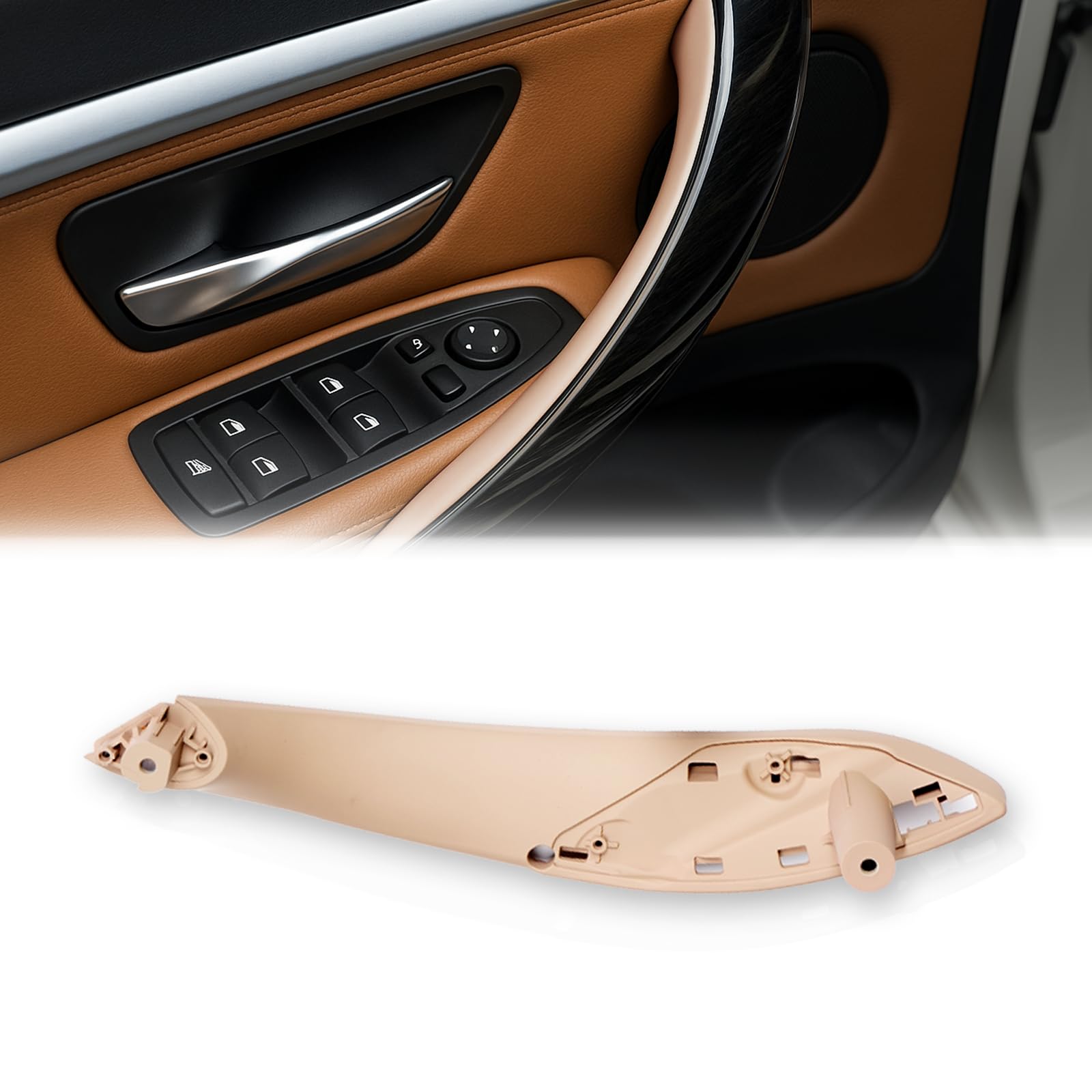 Interior Door Handle Replacement for BMW F30 F32, Beige, Driver