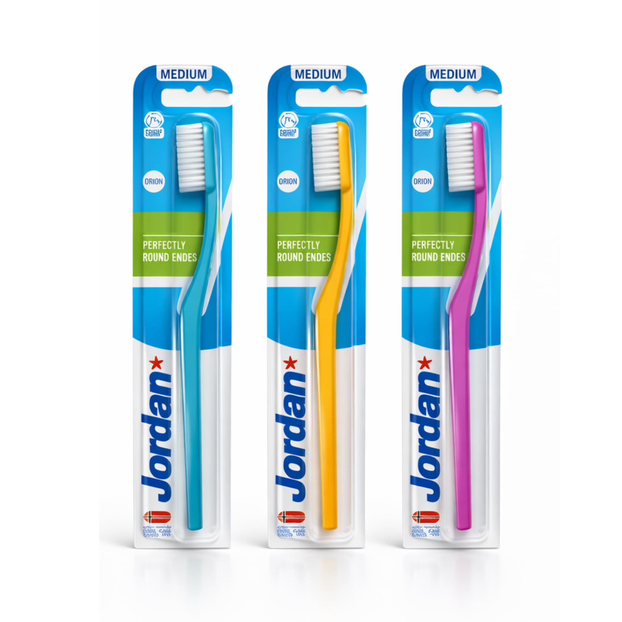 Jordan Medium Bristles BPA Free Manual Toothbrush For Adults & Youths Ergonomic Design (Multicolour) (Pack of 3)-image-11