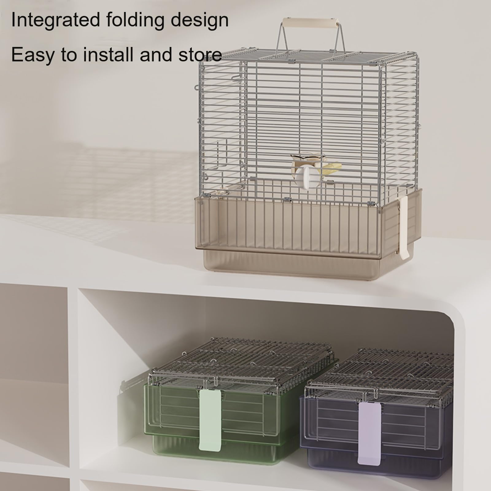 Jaula de vuelo para mascotas pequeñas y medianas, jaula plegable ideal para viajar y bañarse, portátil y fácil de usar, conveniente para dueños de mascotas