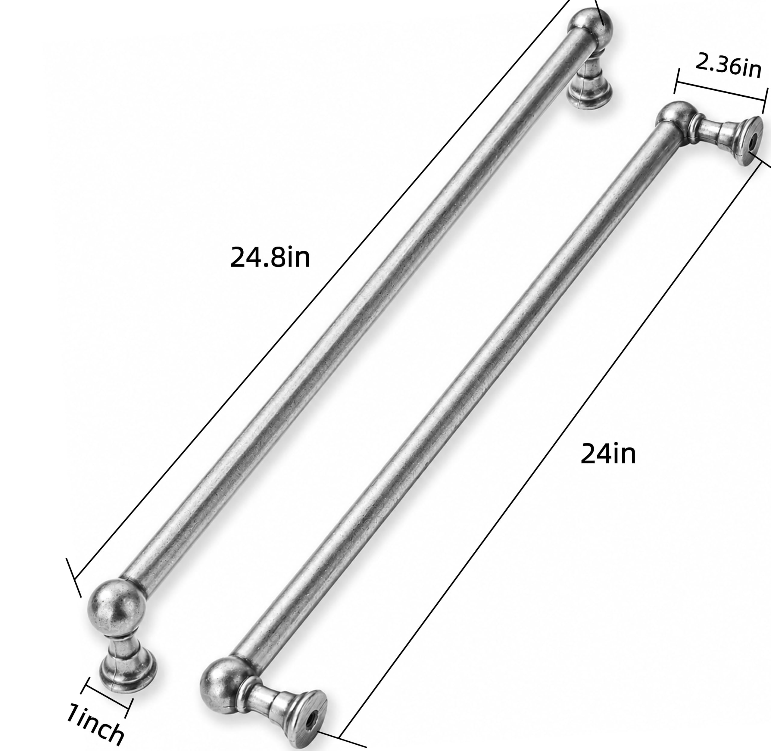 KHTUMEWARE-80309 Antique Pewter Appliance Pulls CTC 18 in (457 mm) in Antique Pewter — KHTUMEWARE