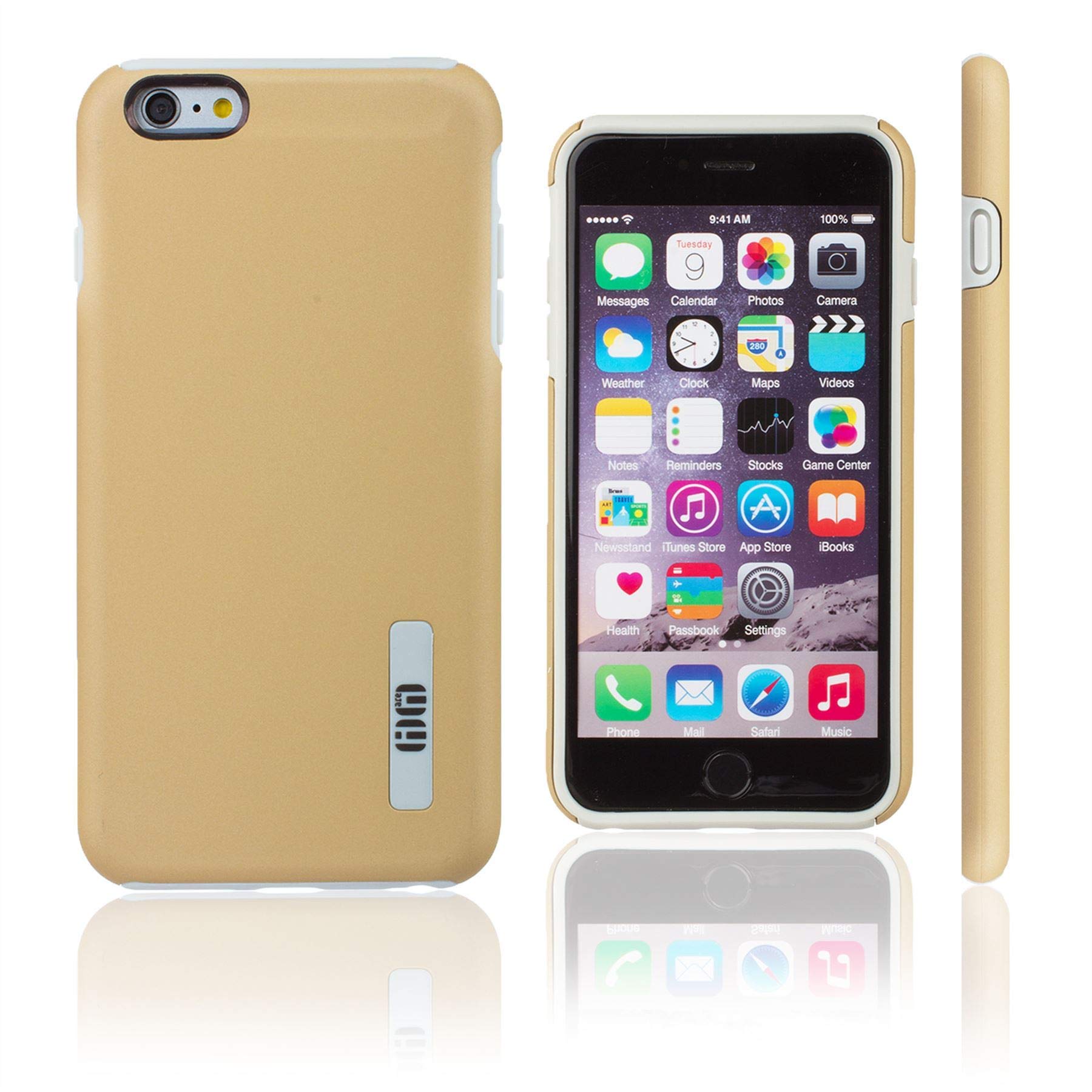 Lilware Smooth Armor Hard Plastic Case for Apple iPhone 6 and 6S. Rugged Dual Layer Protective Cover Gold CG11165