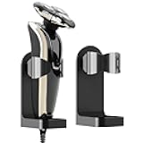 Linkidea 2 Pack Wall Mount Electric Shaver Holder, Self-adhesive Shower Organizer for Philips 7, 9 Series, Bathroom Razor Stand (Black)
