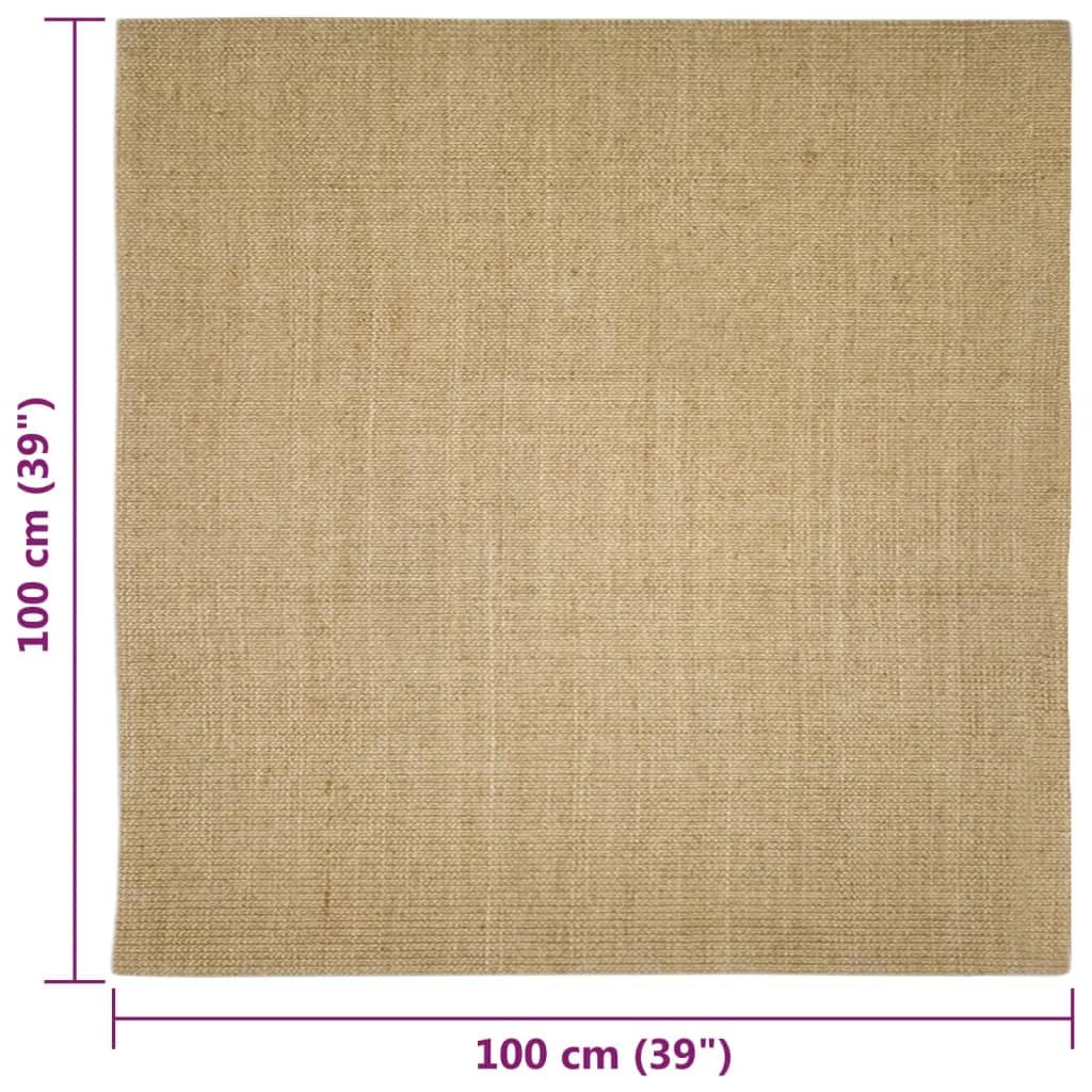 Sisalteppich für Kratzbaum 100x100 cm aus 100% Sisal mit Rutschfester Latex-Rückseite, vielseitiges Katzenzubehör für Kratzen, Spielen, Klettern und Schutz im Indoor-Bereich
