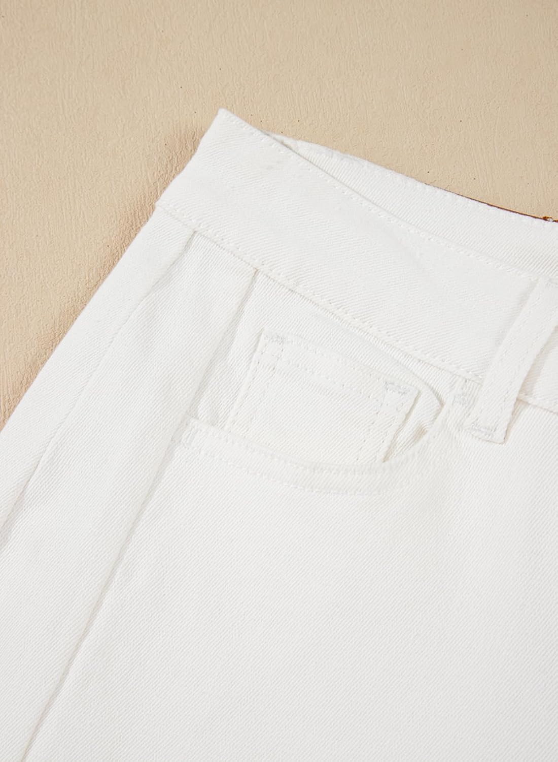 Sidefeel Women's Capri Jeans High Waisted Wide Leg Stretchy Raw Hem Side Seam Zimbaplatinum Denim Pants - Image 7