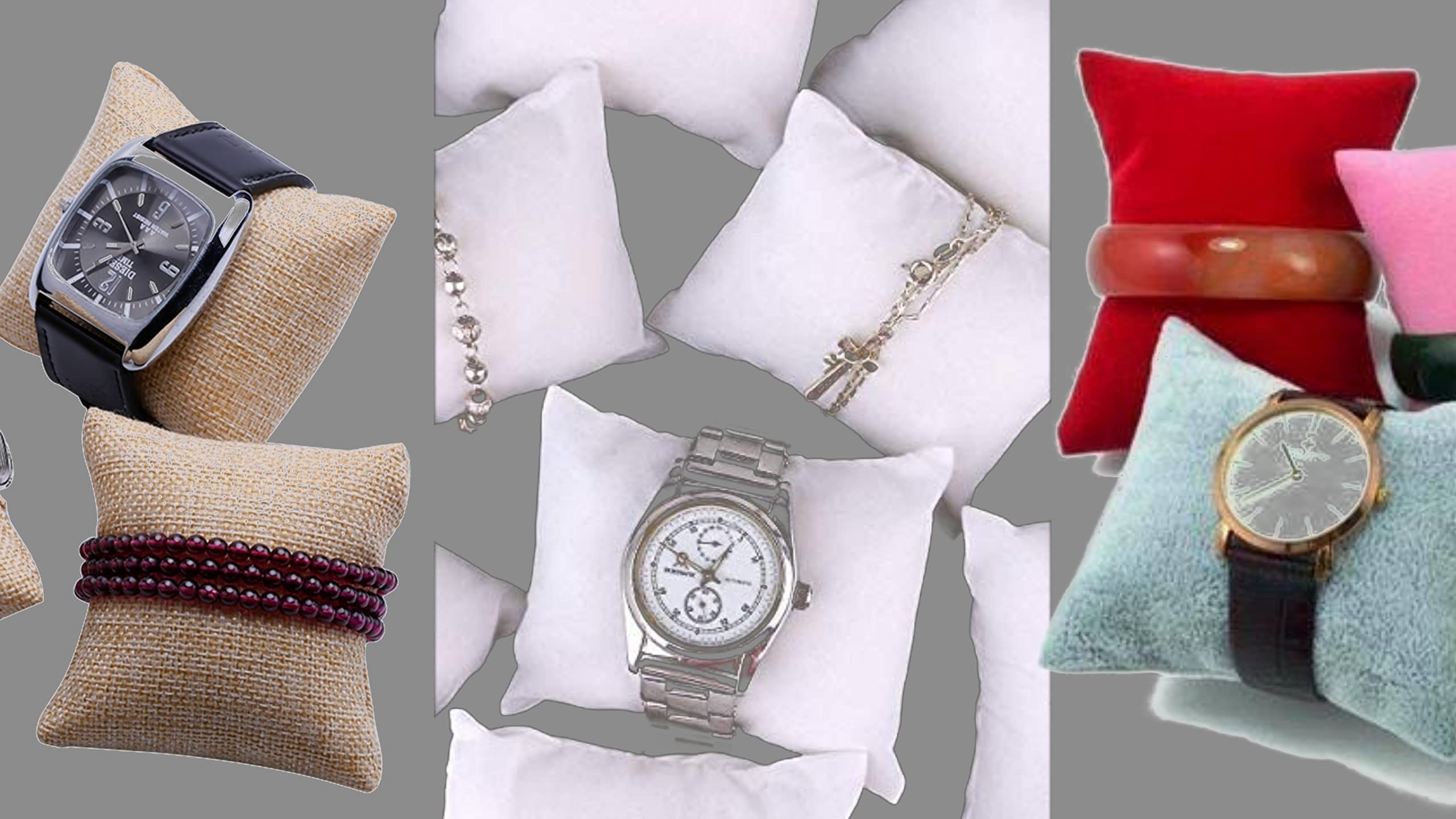 DOOR STEP SHOPPING 20 Pcs PU Leather Small Bracelet Watch Pillow Bangle Cushions for Jewelry Displays, 4x3 inch (White) (B0B75JLS3L) Amazon Price History, Amazon Price Tracker