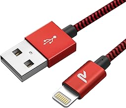 Rampow iPhoneライトニングケーブル 【iPhone対応 / Apple MFi認証】 赤 1m 高耐久ナイロン編み製