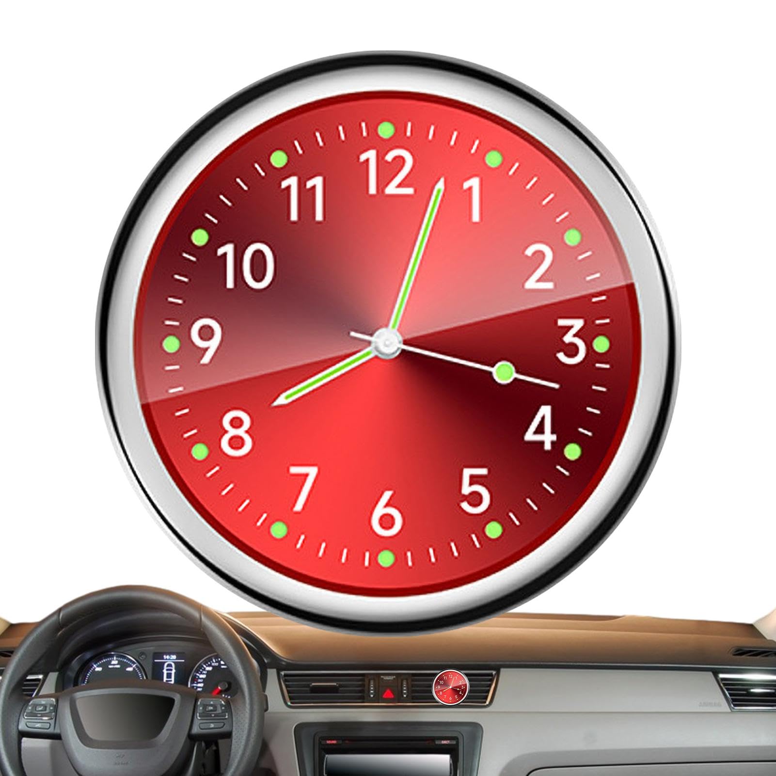Auto-Armaturenbrettuhr Analog – Leuchtende Kleinuhr Zum Aufkleben Für Auto, Boot & Fahrrad