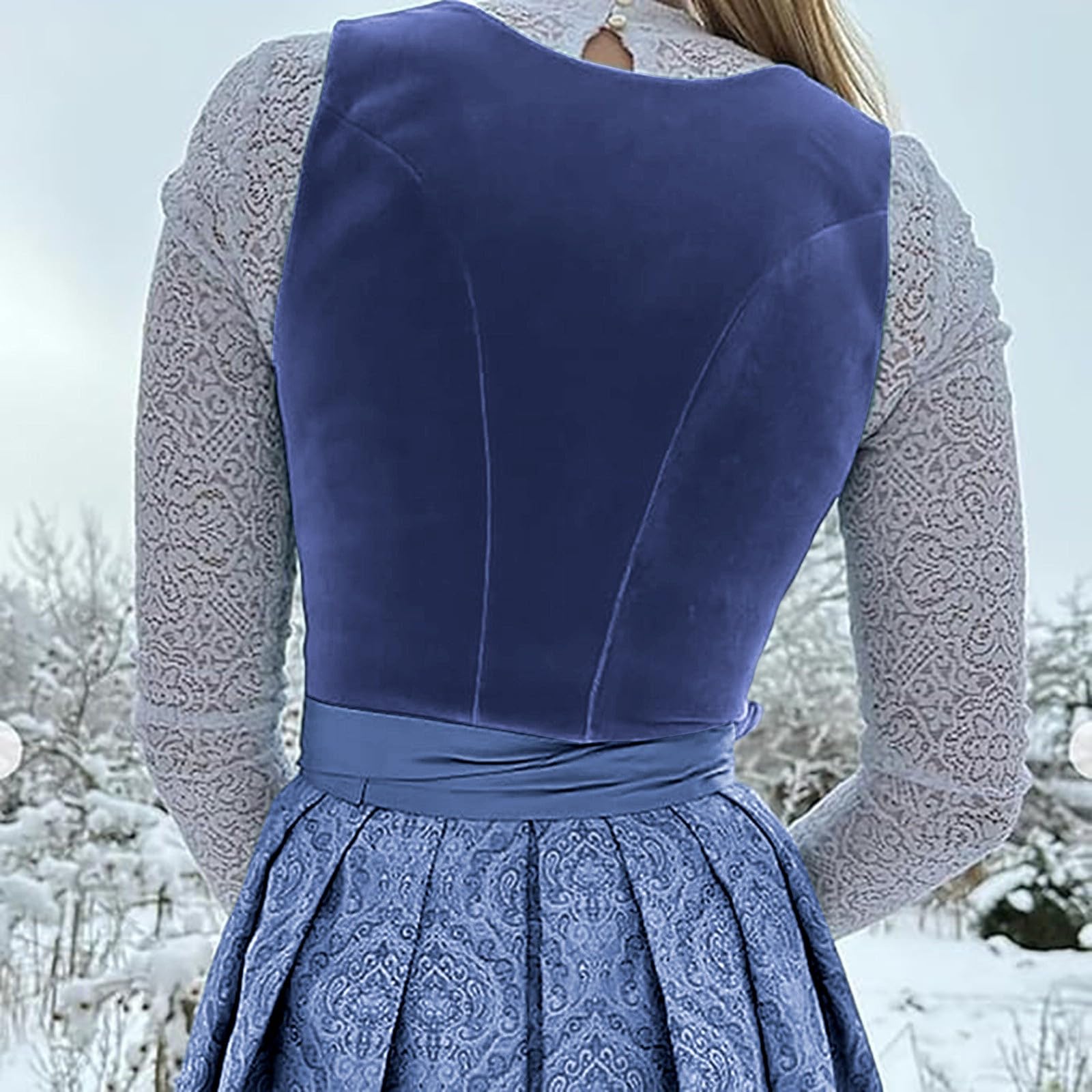 Dirndl Damen Dirndelkleider Oktoberfest Damen Outfit Dirndl-Komplettsets Midi Dirndl Lang Grosse Grössen Wiesn Outfit Trachtenkleid für Volksfest
