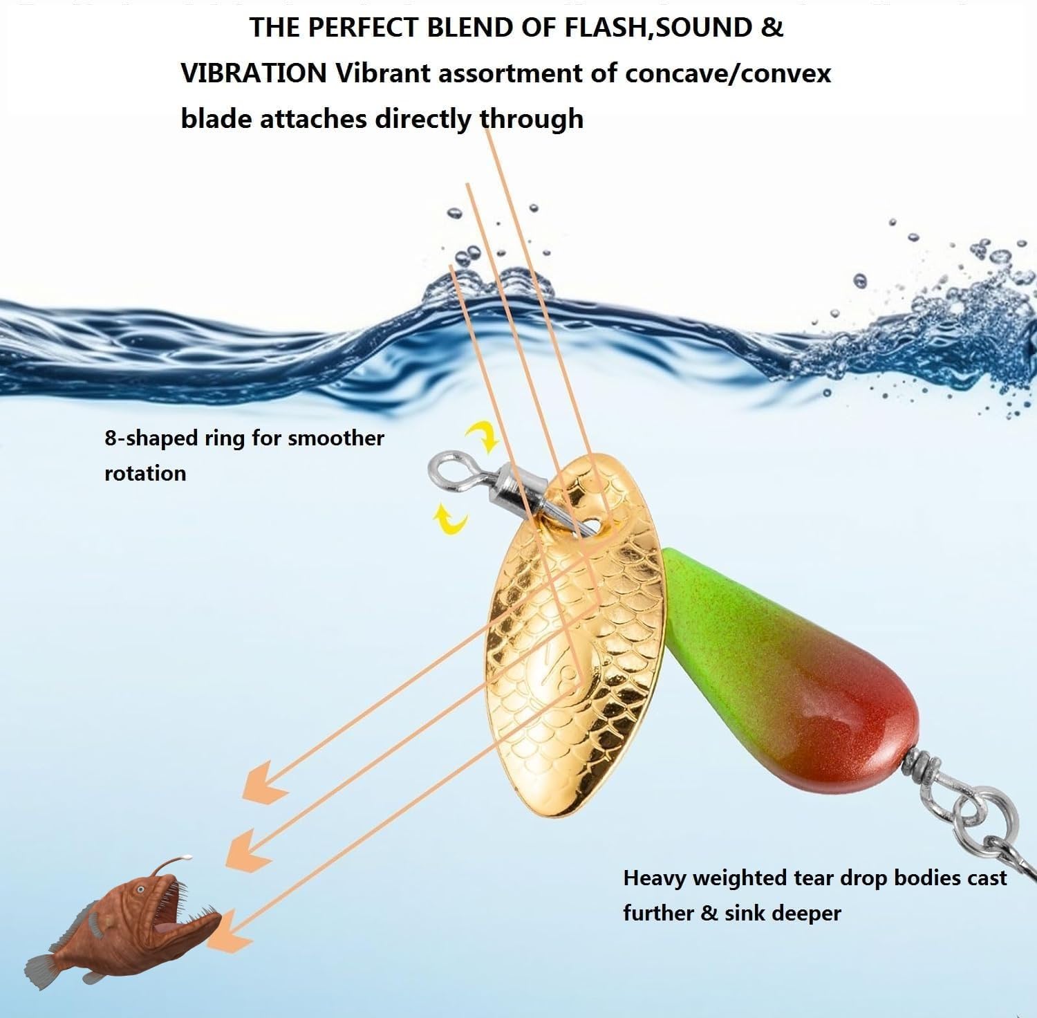 Leurres Eau Salée Qualyqualy 5 Leurres De Pêche Métal QualyQualy - 14g à 56.7g | Pour Eau Douce Et Salée Eau Douce Salée