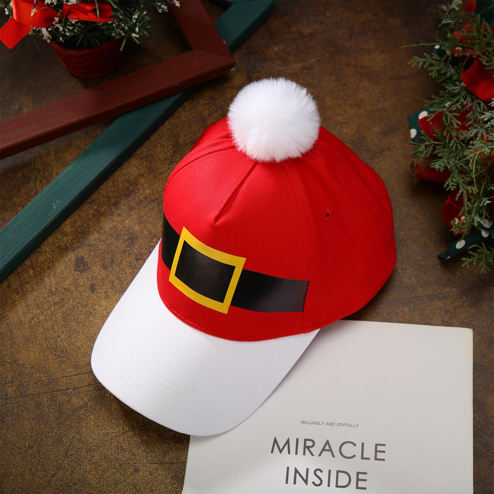 Liitrsh Weihnachtsmütze, Weihnachtsmann-Baseballkappe, Merry Christmas, Trucker-Mütze, lustige Weihnachtsbaumspitze, Weihnachtsmann-Ballkappe für Erwachsene, Damen, Herren, Partyzubehör, Geschenke, 3
