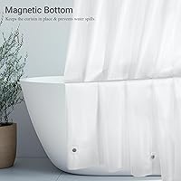 Vista 7 de HOUSEWELL Starry Glitter Shower Curtain Liner 72×72, Heavy Duty 8G PEVA 3-Layer Waterproof Bathroom Curtain with Frosted & Clear Design, EVA Liner