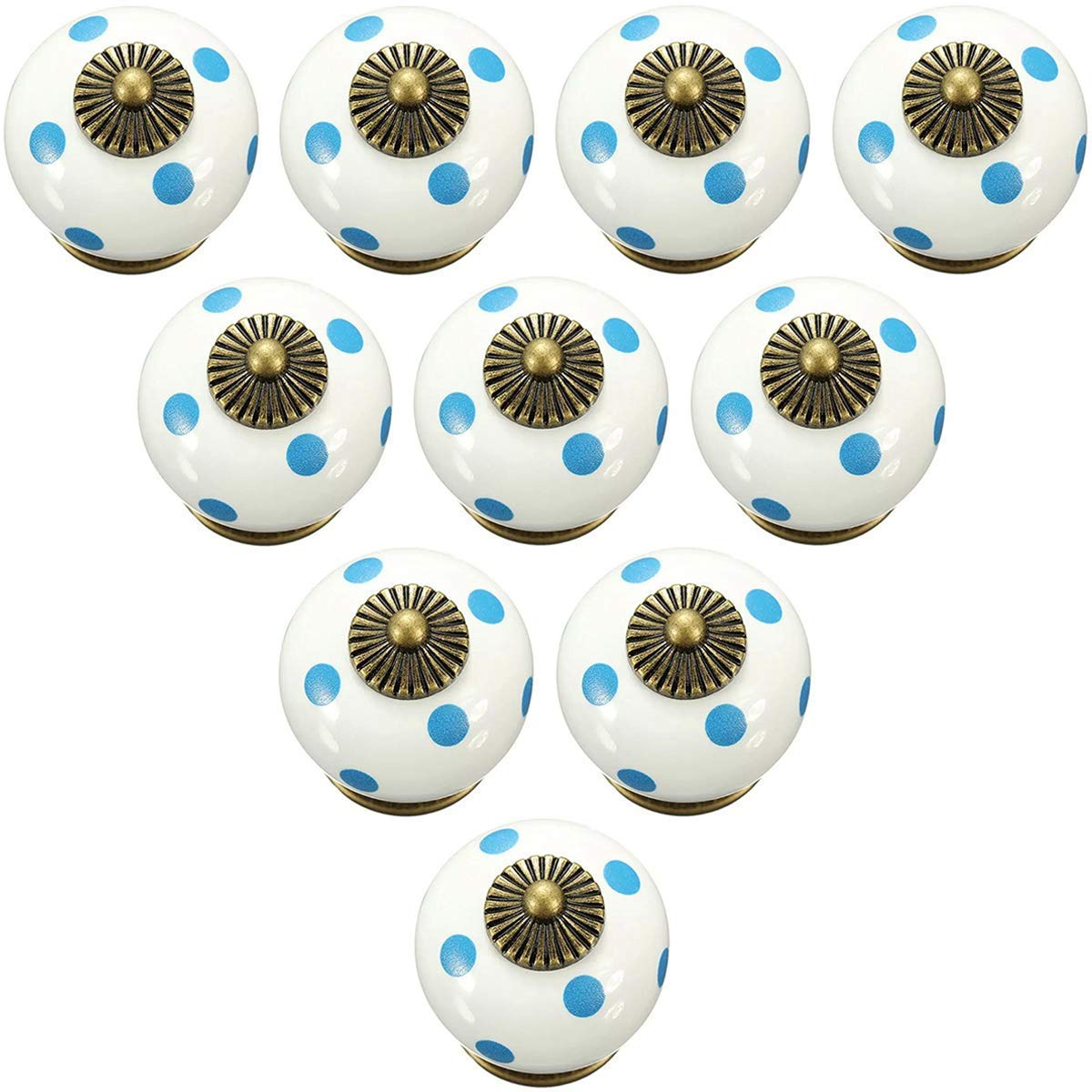 Boutons de porte en céramique dragon lot de 10 poignées pour armoire et tiroir de cuisine