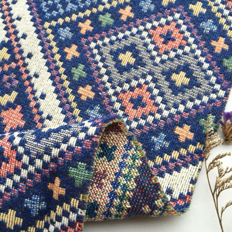 Tkanina poliestrowo-bawełniana do szycia DIY Home Decor, wielokolorowa, wiele rozmiarów(Blue,1 meter)