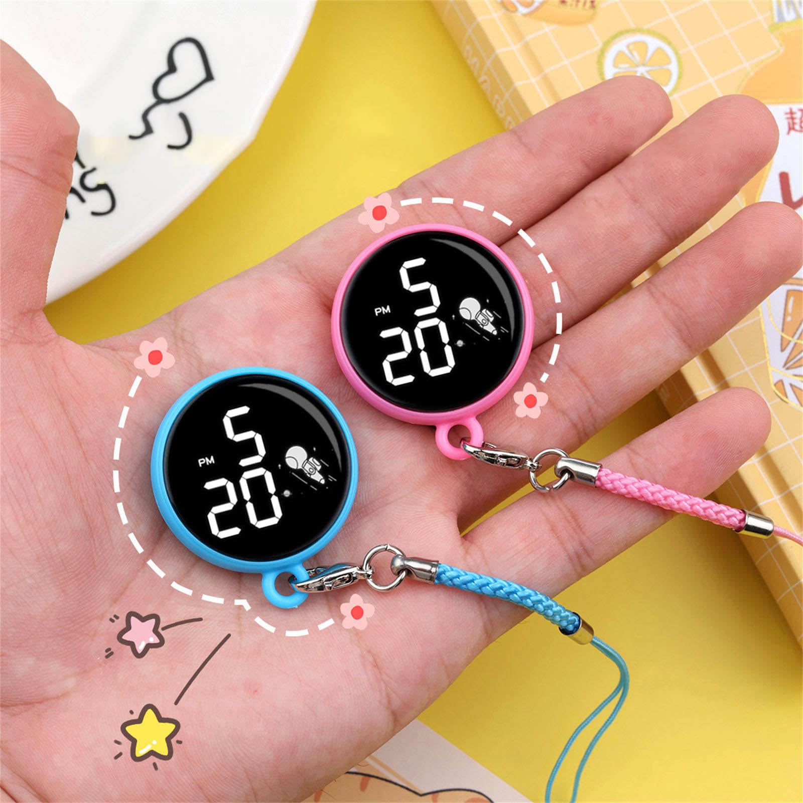 LED Display Taschenuhr mit Schlüsselring Anhänger für Rucksack Clip