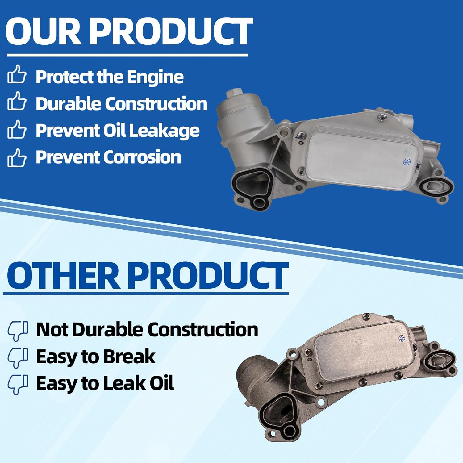 MITZONE Upgrade Engine Oil Cooler Filter Housing Assembly Compatible with 2009-2020 Chevy Cruze Aveo Sonic Trax Malibu Pontiac G3 Saturn Astra 1.6L 1.8L Replace 25199751