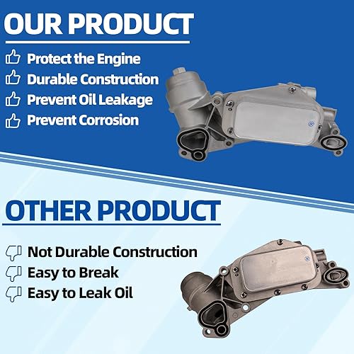 Miniatura 5 de MITZONE Conjunto de carcasa de filtro de enfriador de aceite de motor compatible con Chevy Cruze Aveo Sonic Trax Malibu Pontiac G3 Saturn Astra 1.6L