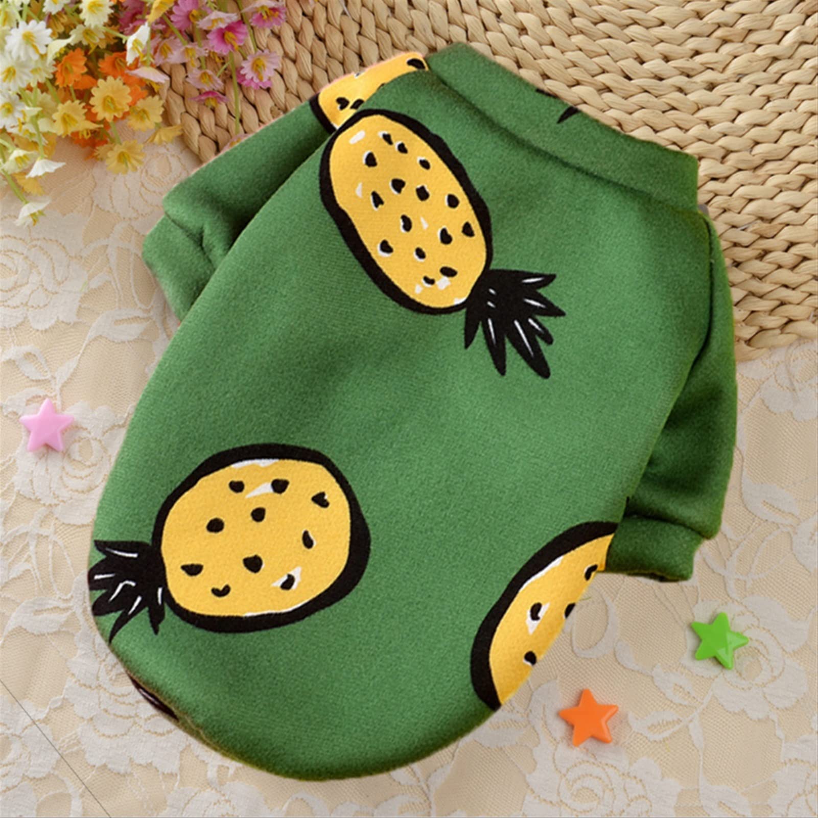 Pull pour chiot protection thermique hiver vêtement vert ananas XL