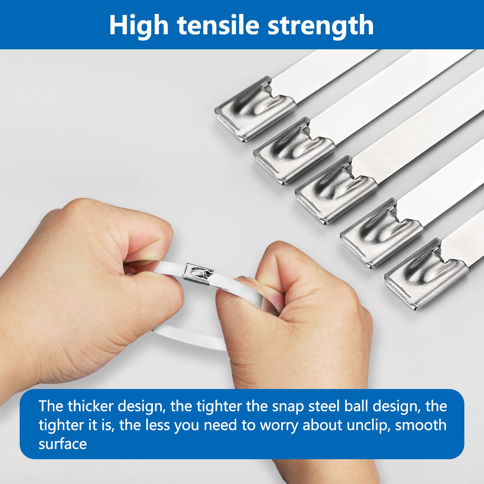 OMJMYY 50 Pieces Attaches De Câble Robustes 500×4.6mm Collier