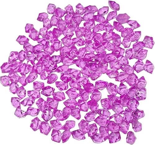 Joyas de plástico con gemas de cristal rojo rosa, 400 piezas de cristales falsos de acrílico para centros de mesa, diamantes falsos cubos de hielo