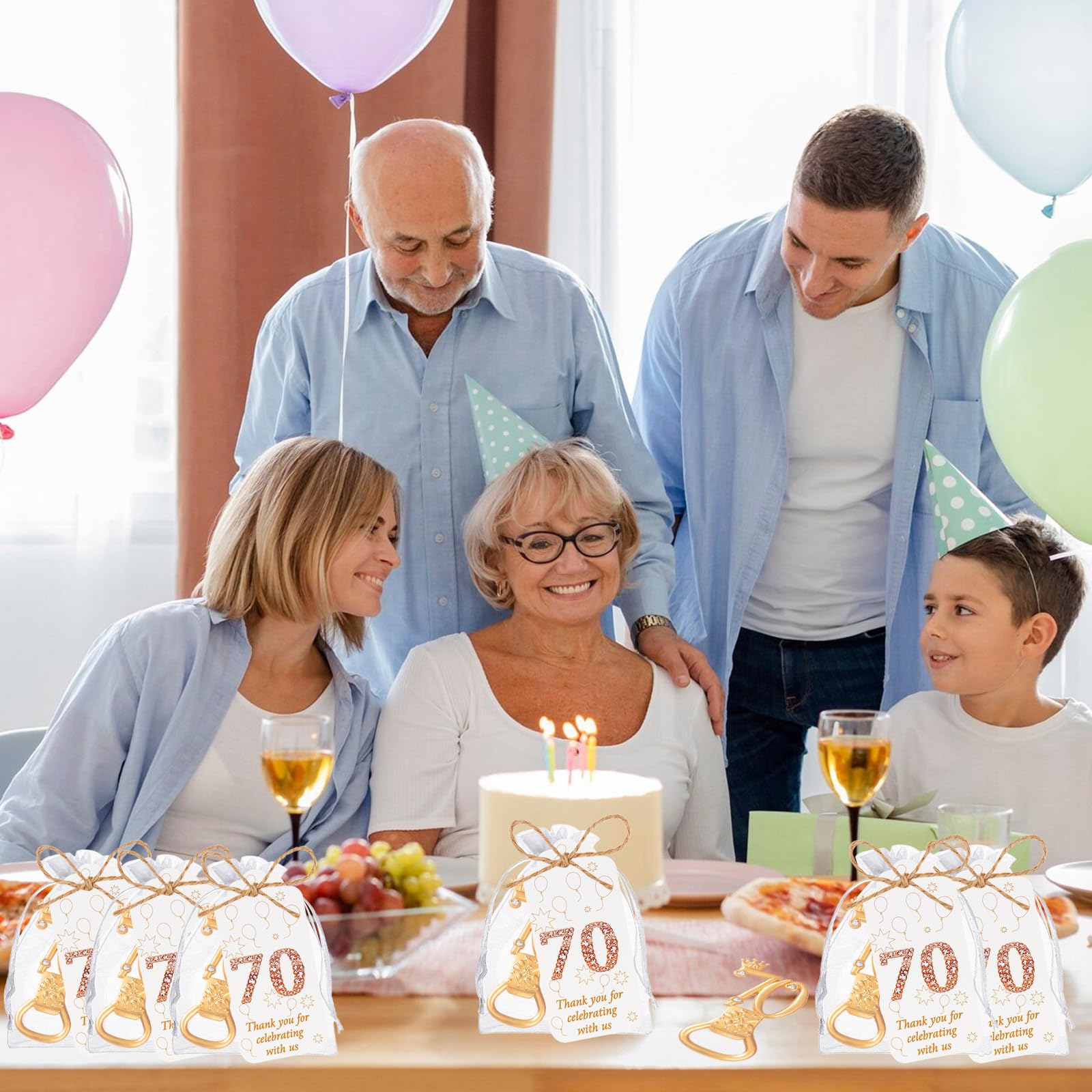 60 Stück Partygeschenke zum 60. Geburtstag, Flaschenöffner-Set, goldener Flaschenöffner, Geburtstag, personalisierbar, Partyzubehör, 60. Hochzeitstag, Souvenirs für Gäste