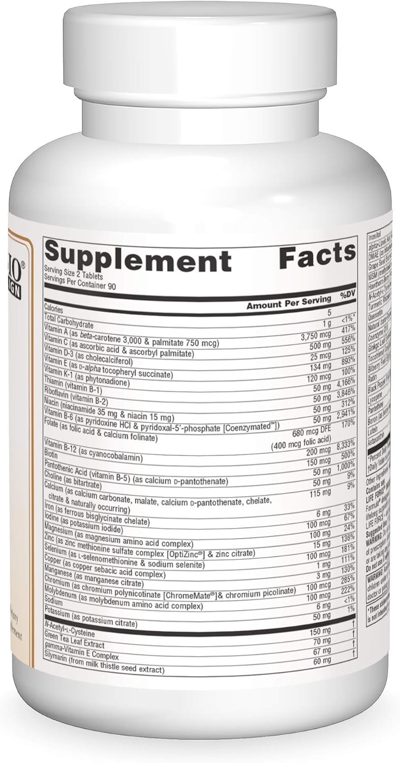 Source Naturals Life Force Multiple, Energy Activator* - 180 Tablets - Image 2