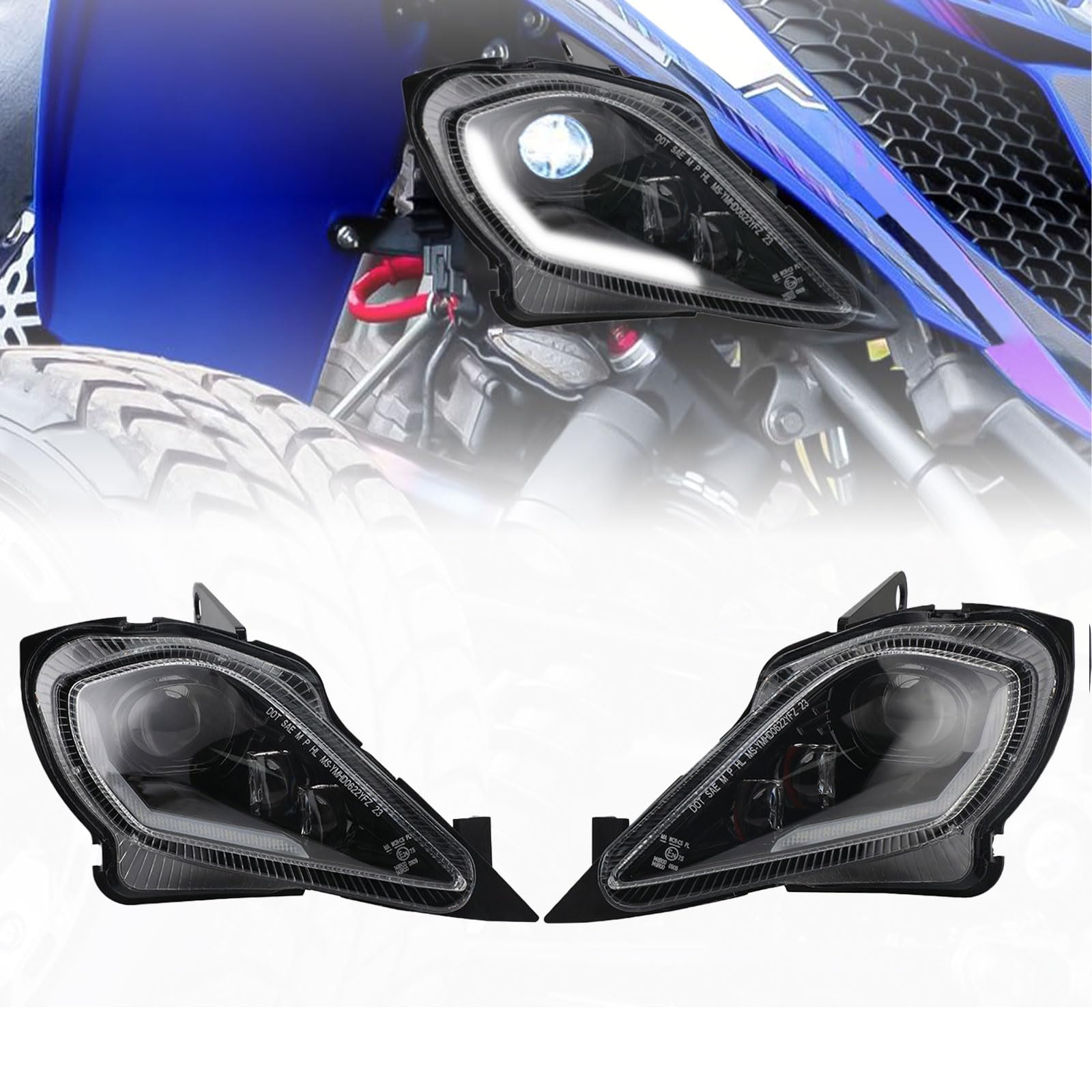 ATV Faros motocicleta Raptor 700 luz de señal de giro Raptor Head Kit de montaje para Raptor 700 YFZ450 Raptor230 350 450R 450X 700 700R Wolverine350/450